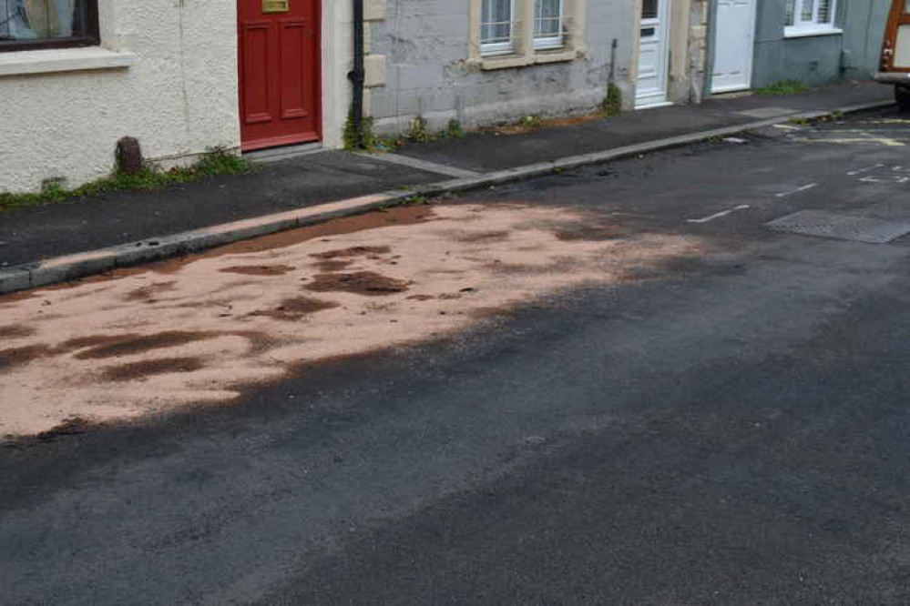 Scorch marks on the road in Castle Street this morning September 30 Scorch marks on the road in Castle Street this morning September 30