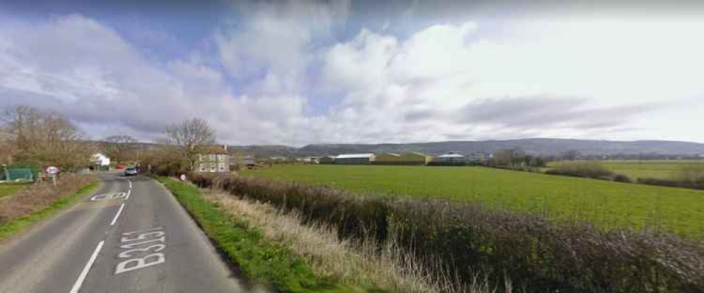 The Steart Farm Site In Cheddar, Seen From The B3151. CREDIT: Google Maps. Free to use for all BBC wire partners.