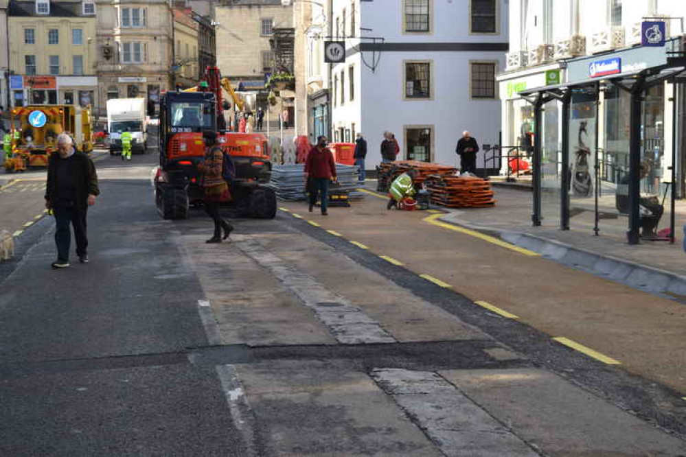 The Market Place in October : Councillors learnt today that the decision to shut the town centre completely led to additional costs