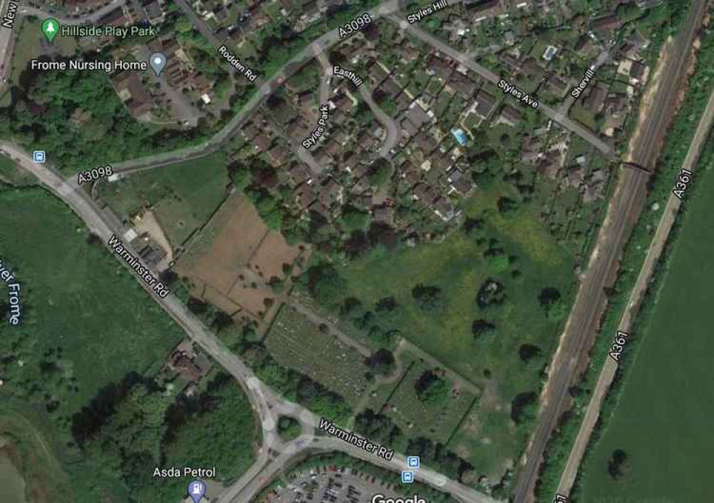 Aerial View Of The Easthill Site In Frome. CREDIT: Google Maps. Free to use for all BBC wire partners.