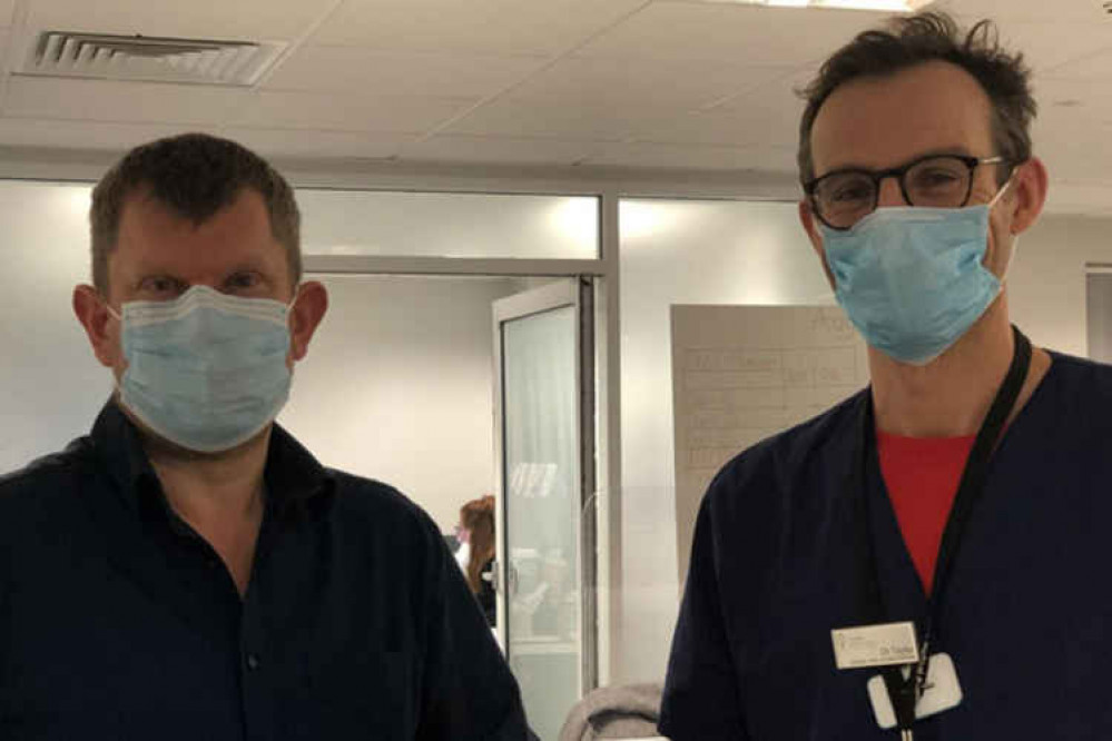 Dr Andy Miller (left) and Dr Rob Taylor (right), both GP Partners at the practice, before starting work on the vaccinations today (December 18) Dr Andy Miller (left) and Dr Rob Taylor (right), both GP Partners at the practice, before starting work on the vaccinations today (December 18)