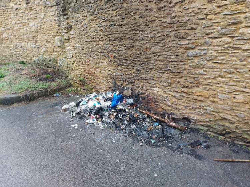 The last attack before the overnight fire on February 21 was believed to be this bin set alight