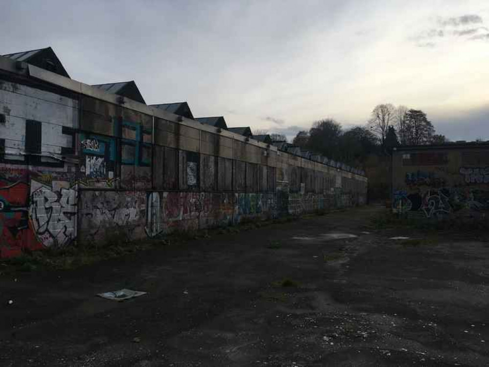 Disused Commercial Buildings Within The Saxonvale Site. CREDIT: Daniel Mumby. Free to use for all BBC wire partners.