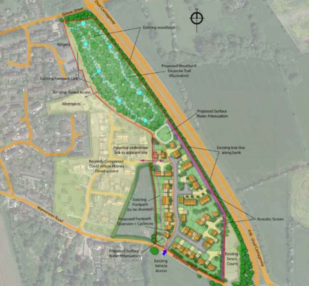 Plans For 45 Homes On Warminster Road In Beckington. CREDIT: BBA Architects & Planners. Free to use for all BBC wire partners