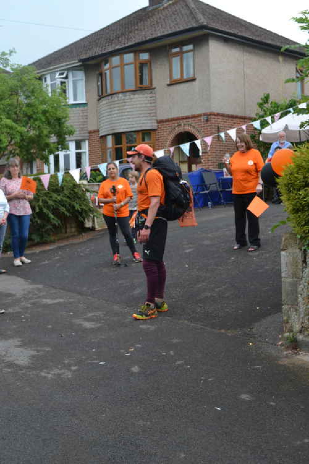 Chris thanked a crowd who waited to congratulate him as he arrived back on June 17