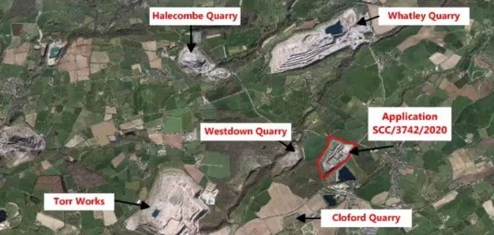 Map Showing The Location Of Bartlett's Quarry In Nunney. CREDIT: Somerset County Council. Free to use for all BBC wire partners.