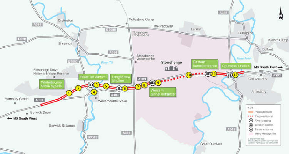 Proposed Route Of The Dualled A303 Near Stonehenge. CREDIT: Highways England. Free to use for all BBC wire partners.