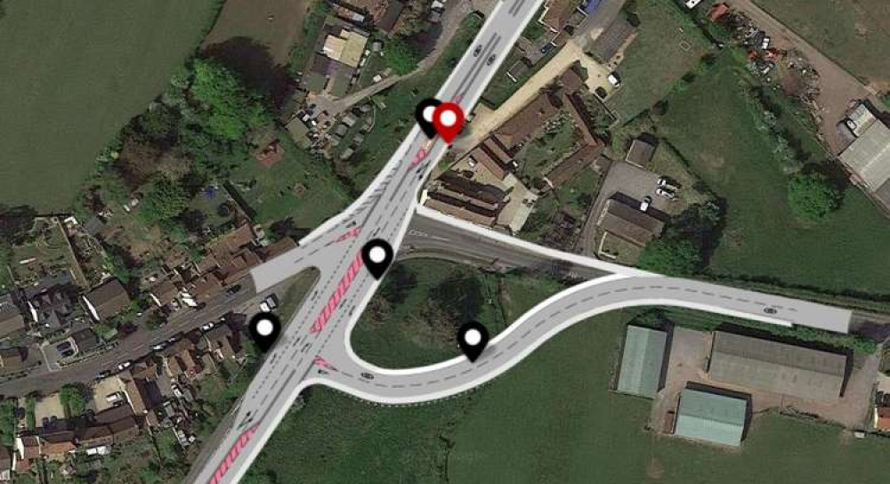 The Cross Junction Near Axbridge. CREDIT: North Somerset Council/ Somerset County Council. Free to use for all BBC wire partners.