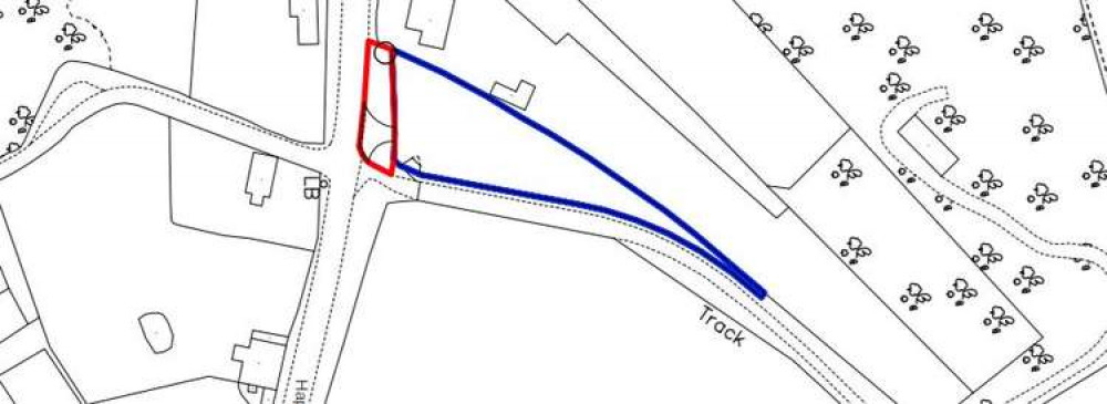 An extract from plans submitted for access onto land at Great Elms