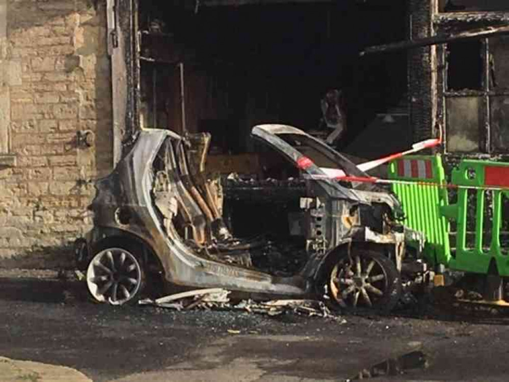 In February 2020 this car was burnt out outside the nearby butchers shop