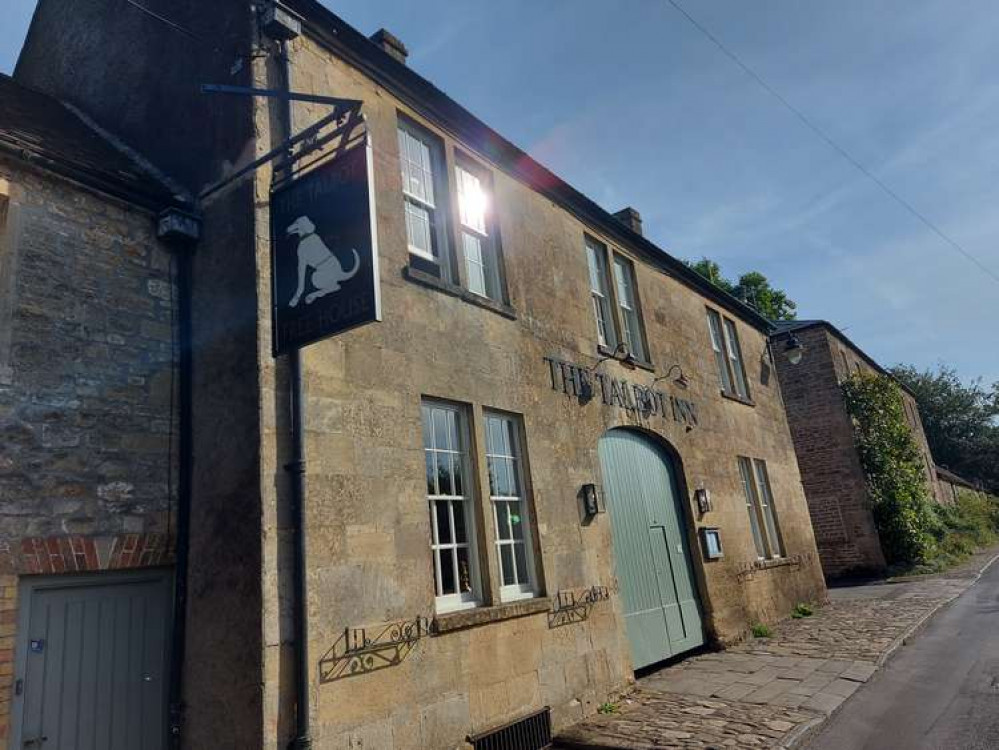 The Talbot Inn is centuries old, and has wonderful food and very wobbly cobbles