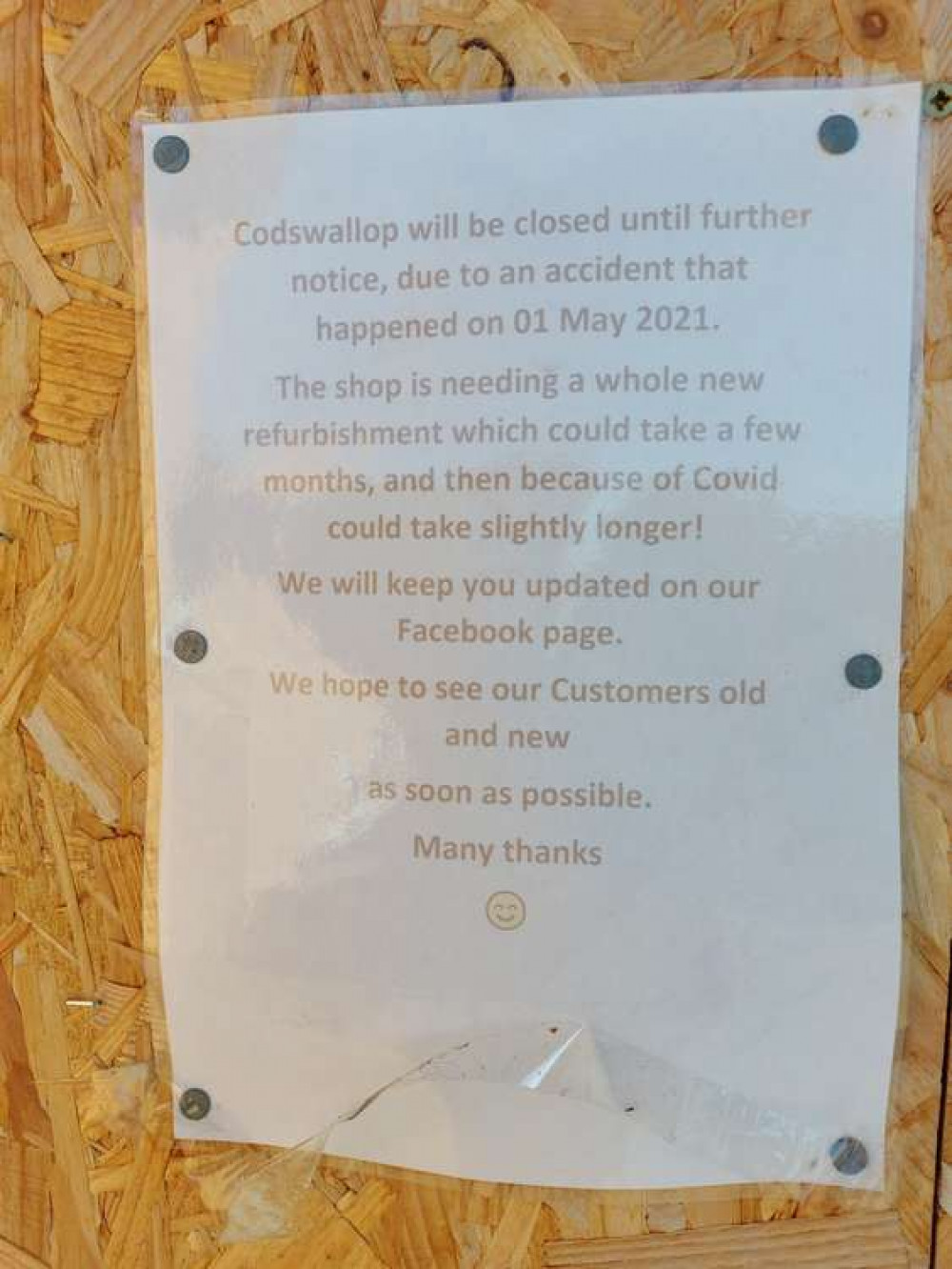 The warning posted on the front of Codswallop The warning posted on the front of Codswallop