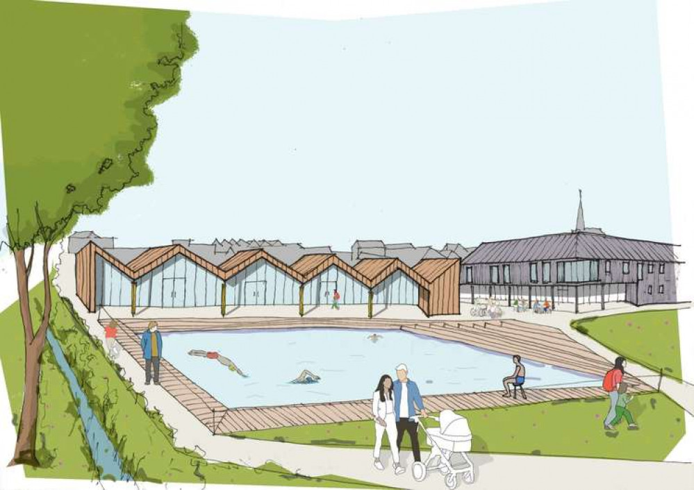 Artist's Impression Of The New Lido Within The Mayday Saxonvale Scheme. CREDIT: Mayday Saxonvale. Free to use for all BBC wire partners.