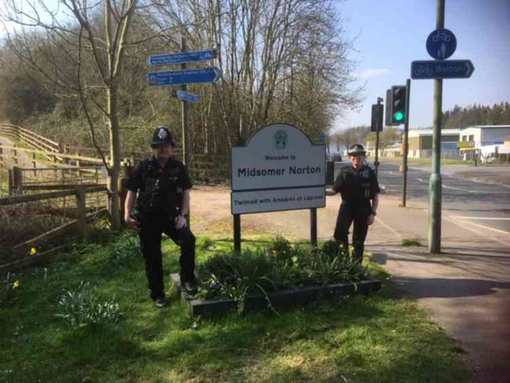 PC Mark Graham and Sgt Sam Kayser out on patrol today (March 27)