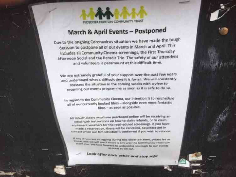 A sign outside Midsomer Norton Town Hall today (May 10) .No mention of May events. A sign outside Midsomer Norton Town Hall today (May 10) .No mention of May events.