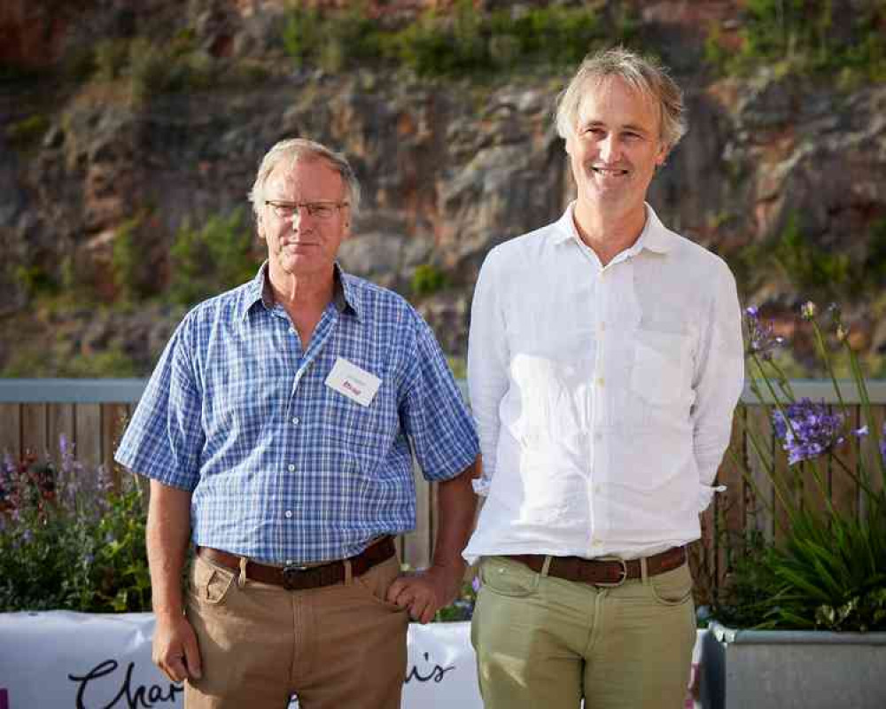 Wells Food Festival organiser Jon Abbott and Charlie Bigham. CREDIT John Law