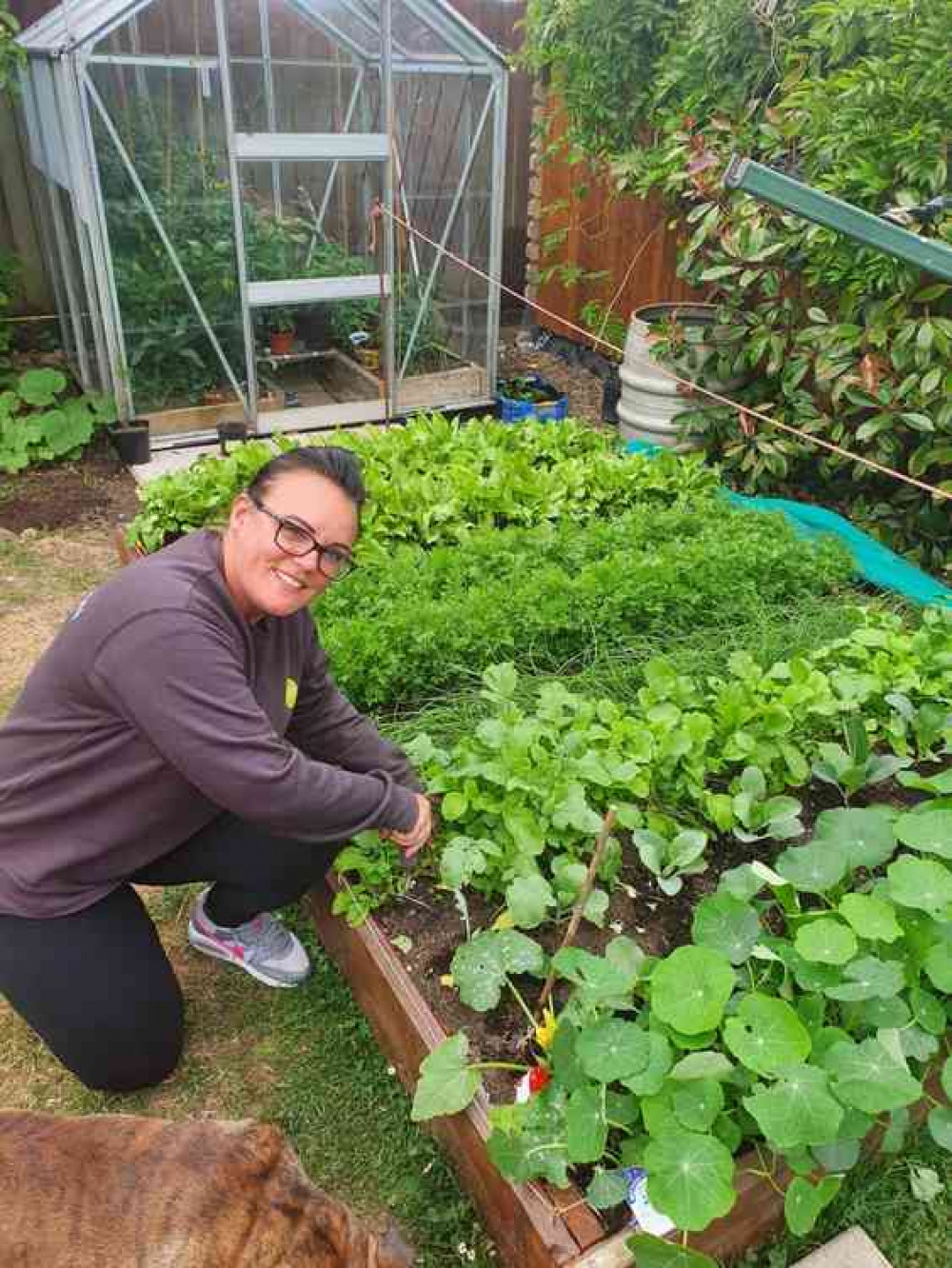 Curo in Bloom organiser Michelle Sage with her new raised beds Curo in Bloom organiser Michelle Sage with her new raised beds
