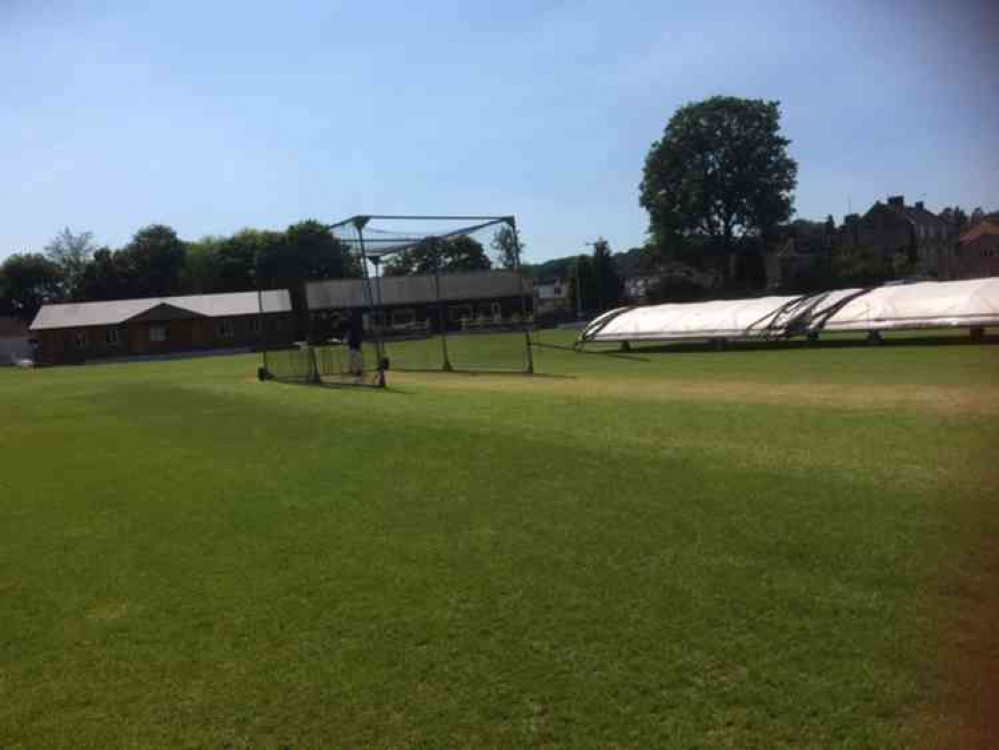 All quiet - and very hot - later in the day up at Midsomer Norton Cricket Club