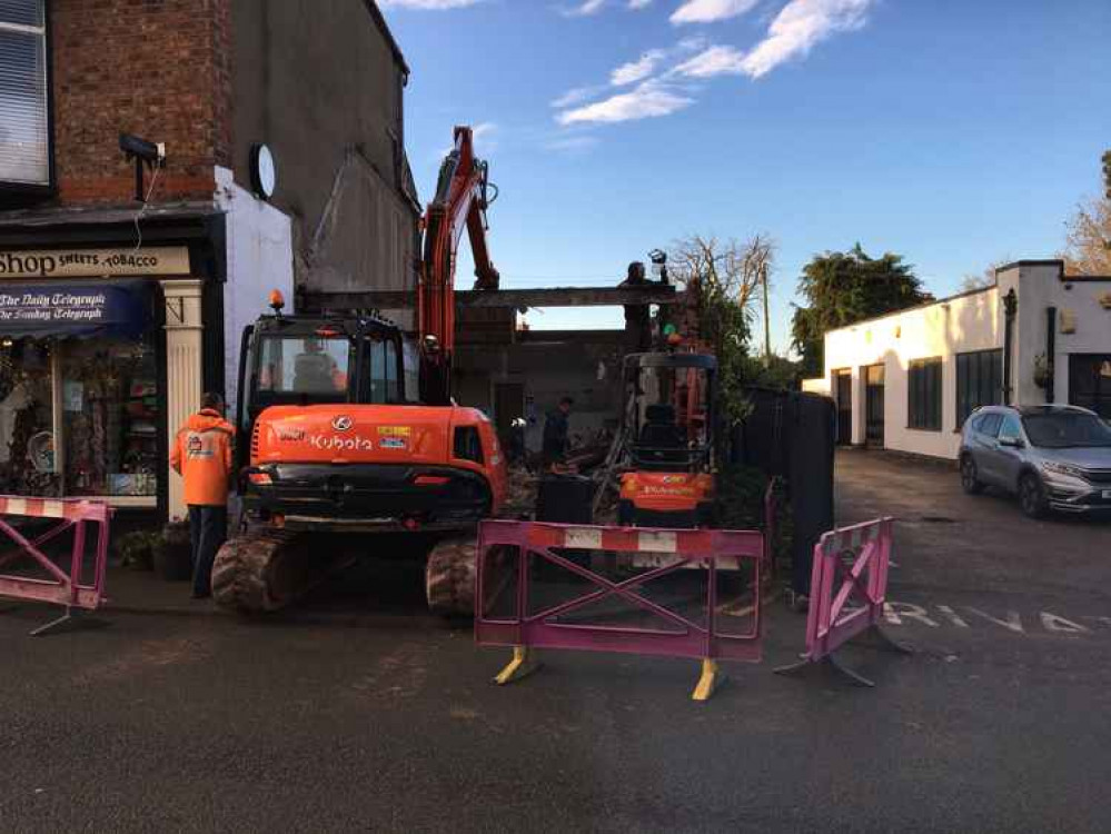 The old pharmacy is demolished