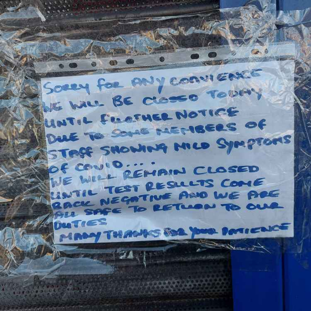 The sign on the shuttered Post Office today (October 26) The sign on the shuttered Post Office today (October 26)