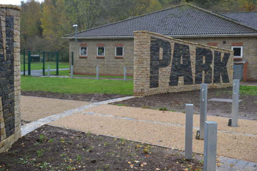 Midsomer Norton Town Park sign October 28