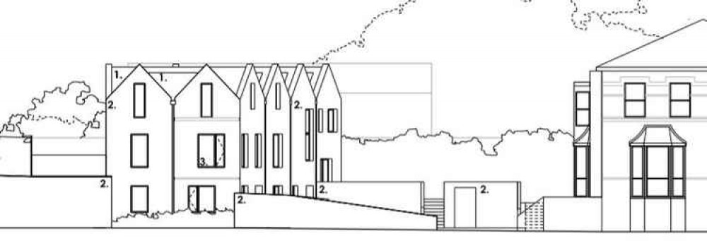 The proposed North East elevation plan of the site on Silver Street