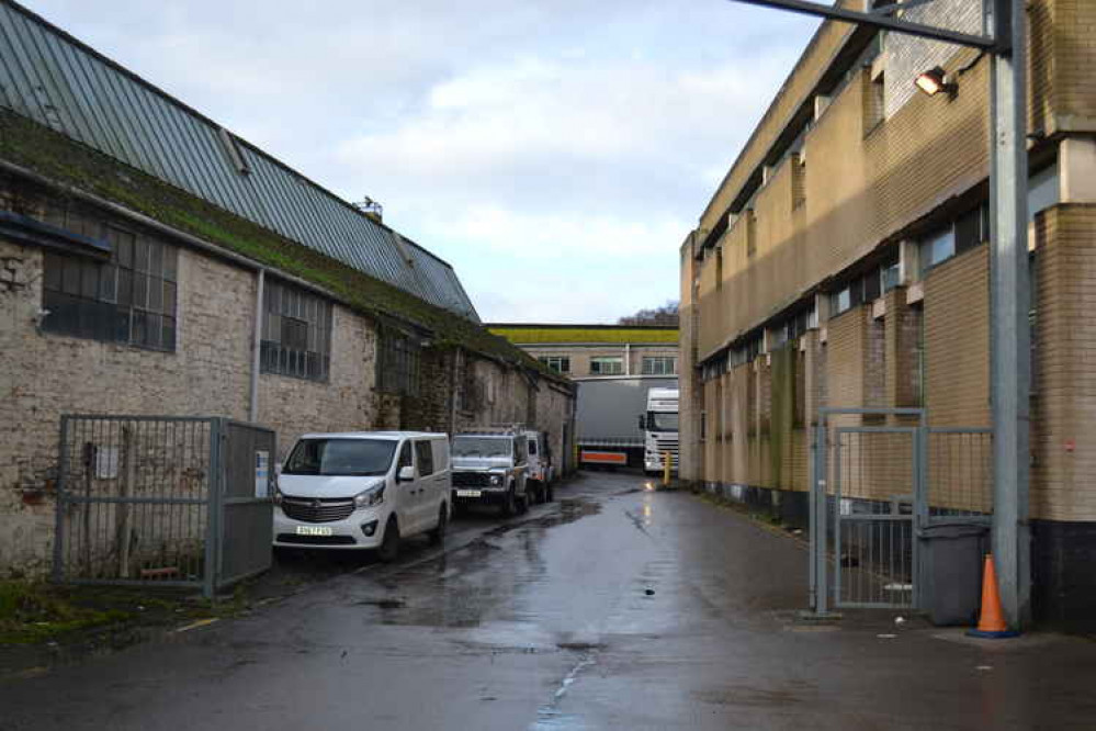 The site, which is privately owned, was buzzing with production trucks and crews The site, which is privately owned, was buzzing with production trucks and crews