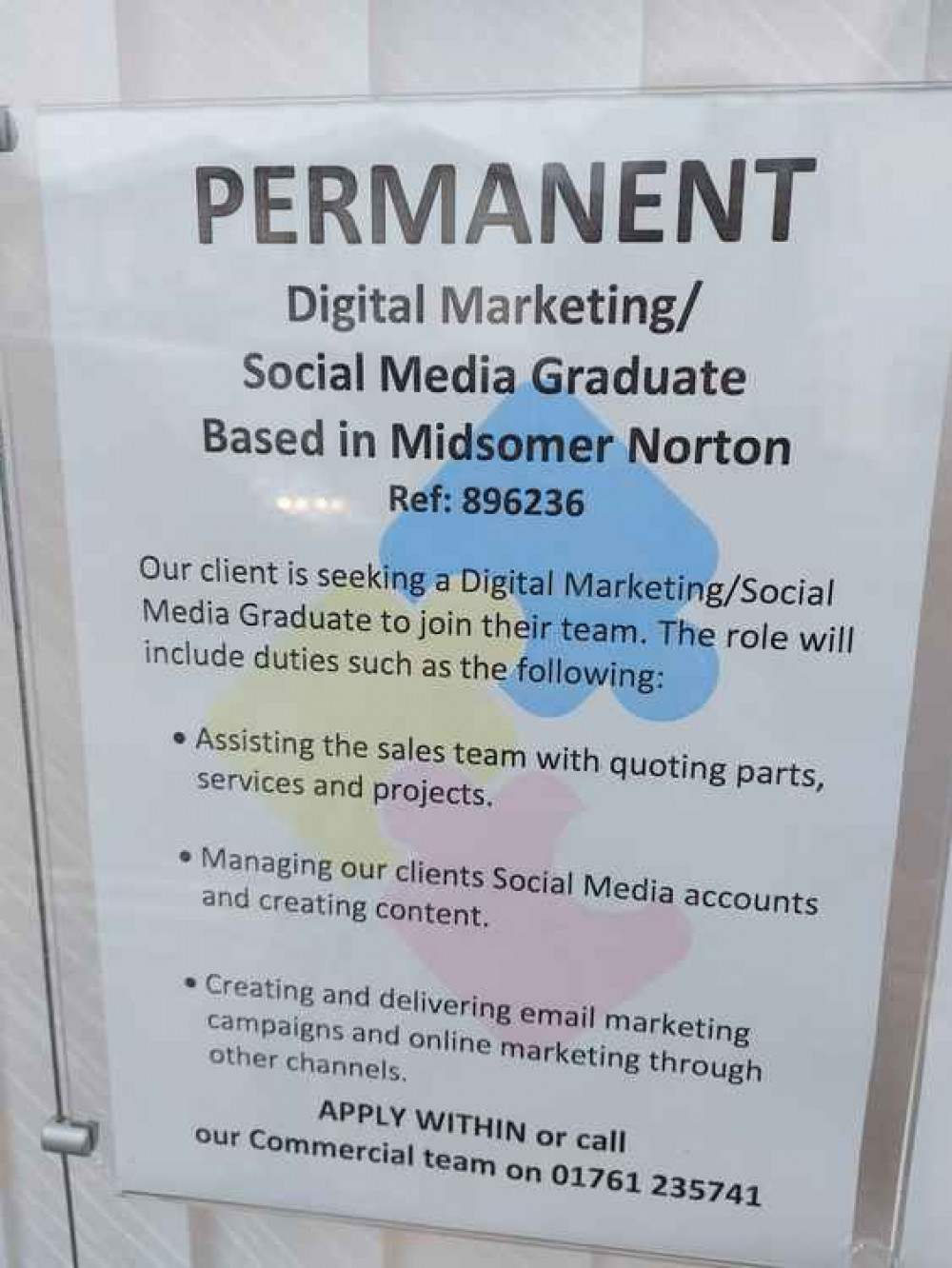 Job on offer in Midsomer Norton Job on offer in Midsomer Norton