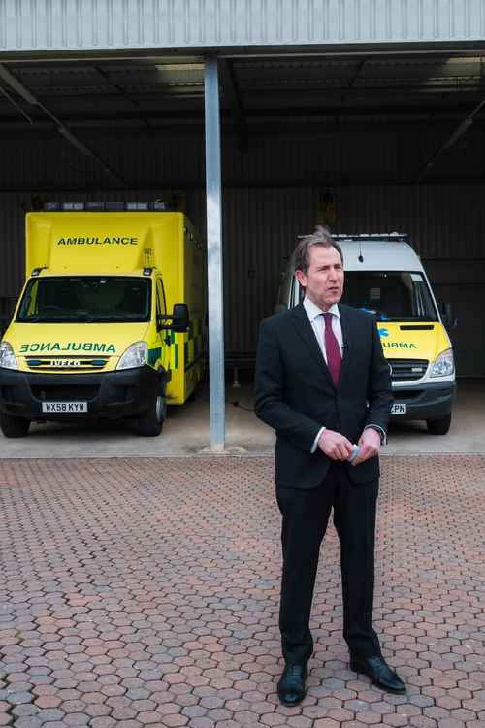 Labour's West of England mayoral candidate Dan Norris at South Western Ambulance Service in Filton at the launch of Labour's South West local elections campaign on Friday, March 12 (Image: Labour Party, free to use by all partners)