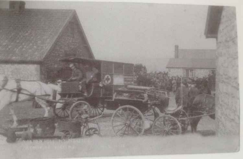 In 1908, waiting at the pit to take away the bodies. With thanks to Paul Goodman for the photo