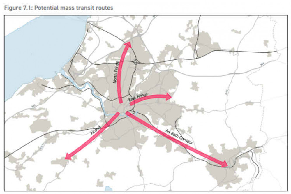 Potential mass transit routes in the JLTP4. Permission for use by all partners. Potential mass transit routes in the JLTP4. Permission for use by all partners.