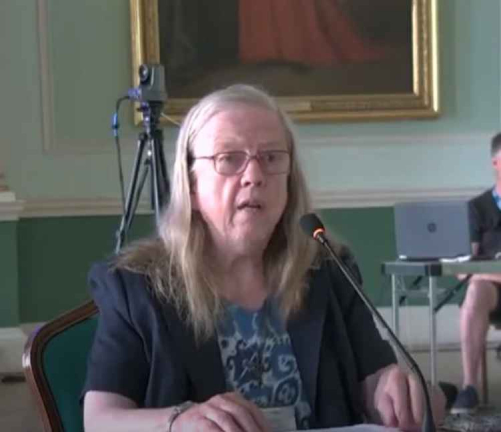 Cllr Eleanor Jackson addressing the scrutiny panel. YouTube. Permission for use by all partners. Cllr Eleanor Jackson addressing the scrutiny panel. YouTube. Permission for use by all partners.