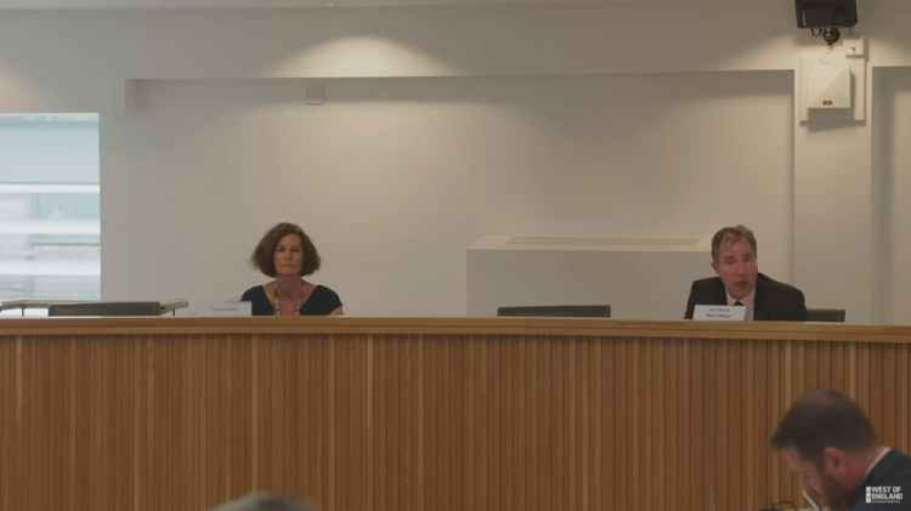 West of England Combined Authority mayor Dan Norris and chief executive Patricia Greer at the Weca committee on June 25 (Image: West of England Combined Authority/YouTube) West of England Combined Authority mayor Dan Norris and chief executive Patricia Greer at the Weca committee on June 25 (Image: West of England Combined Authority/YouTube)