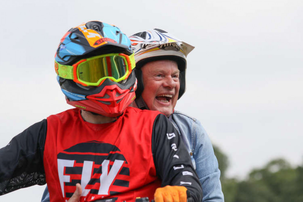 Actor Martin Clunes on the quadbike Actor Martin Clunes on the quadbike