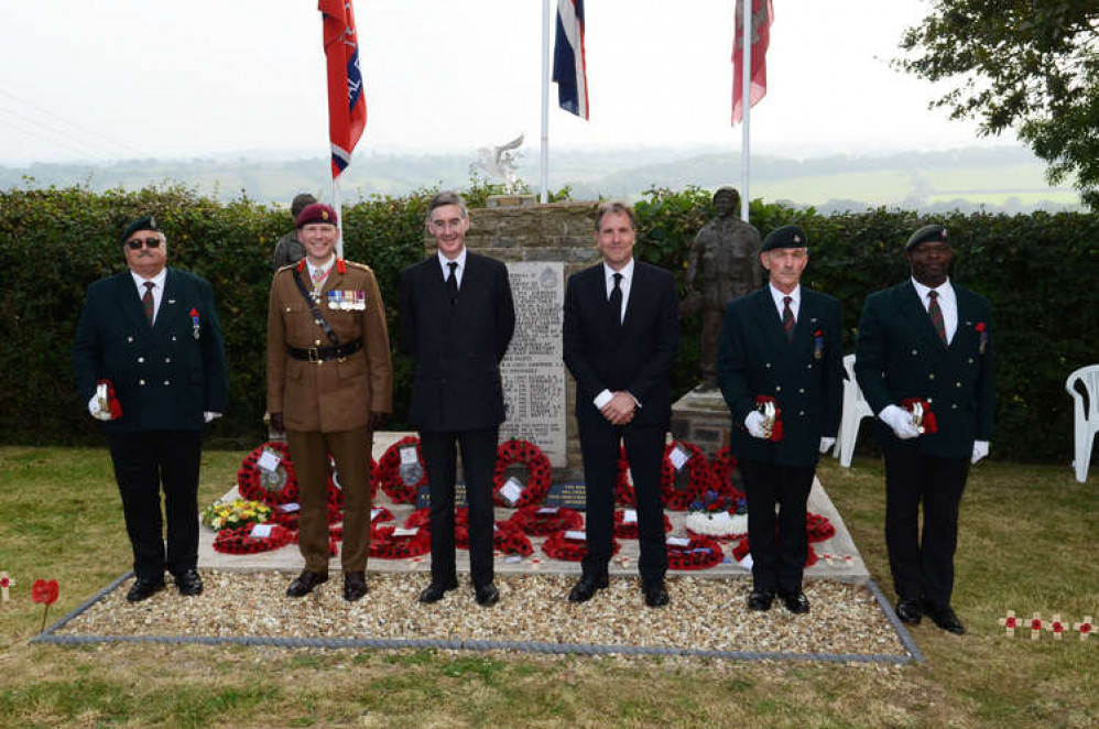 Members of the Buglers Association of the Light Division and Rifles pictured with guests Brigadier John Clark, the reviewing Officer, MP Jacob Rees-Mogg and the West of England Mayor Dan Norris. Members of the Buglers Association of the Light Division and Rifles pictured with guests Brigadier John Clark, the reviewing Officer, MP Jacob Rees-Mogg and the West of England Mayor Dan Norris.