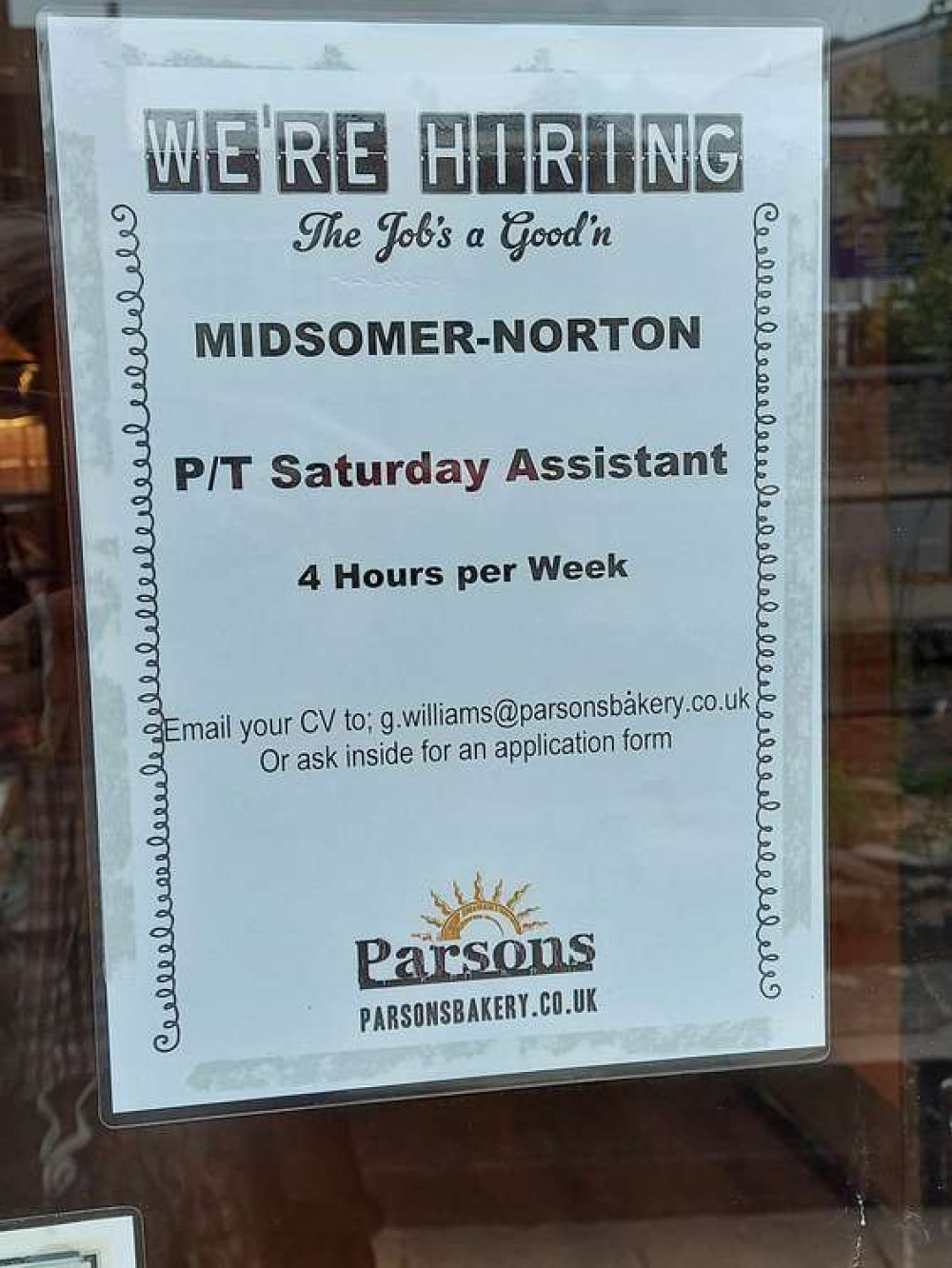 Saturdays for four hours at Parsons