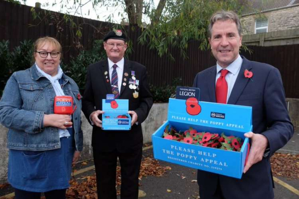 The WECA Mayor Dan Norris with Chris and Andrea, Vice Chair of the Midsomer Norton & Radstock @PoppyLegion last week The WECA Mayor Dan Norris with Chris and Andrea, Vice Chair of the Midsomer Norton & Radstock @PoppyLegion last week