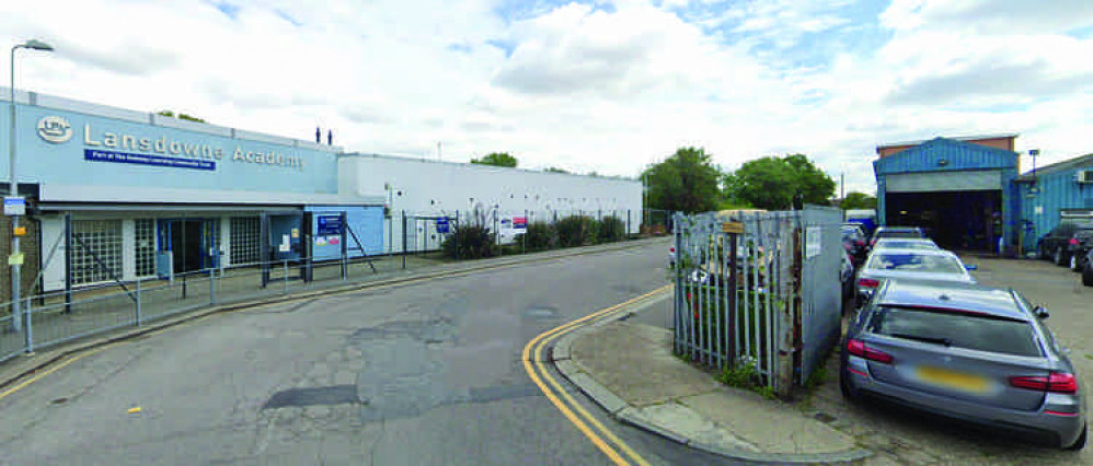 Lansdowne School and the adjacent workshop which is seen as a contributor to parking problems by residents and parents