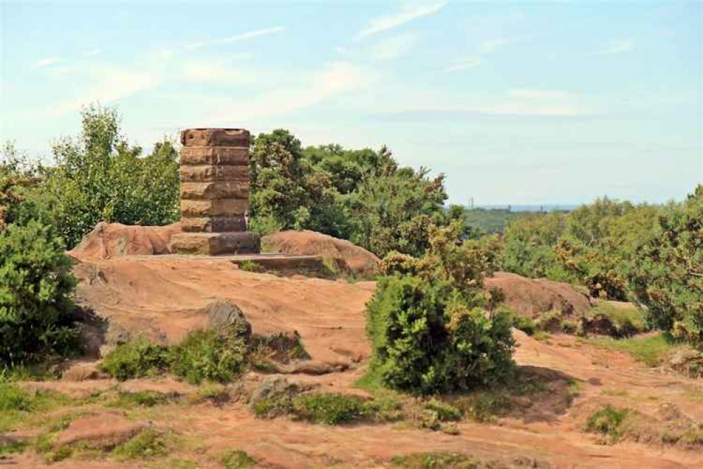 The viewing point at Thurstaston Hill: picture by E. l. Pollock