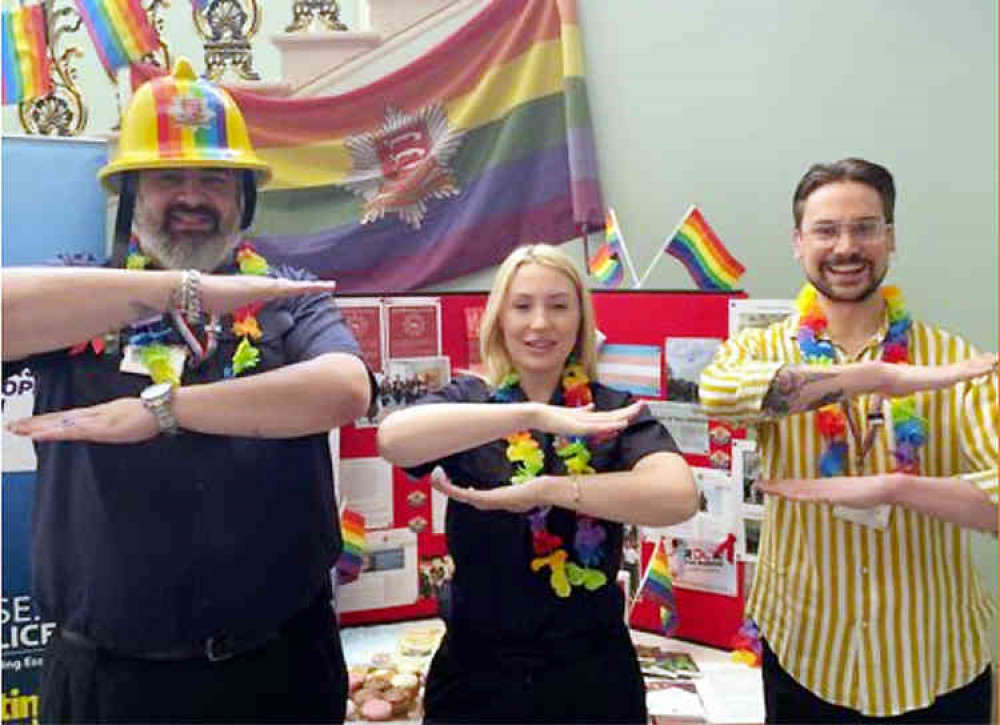 Matt Hill, Chair of BEING pictured right with ECFRS colleagues at a joint International Women's Day event on 6th March with Essex Police and the East of England Ambulance Service Trust