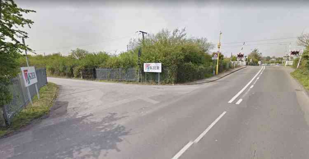 The current entrance to the site close to the rail crossing. The current entrance to the site close to the rail crossing.