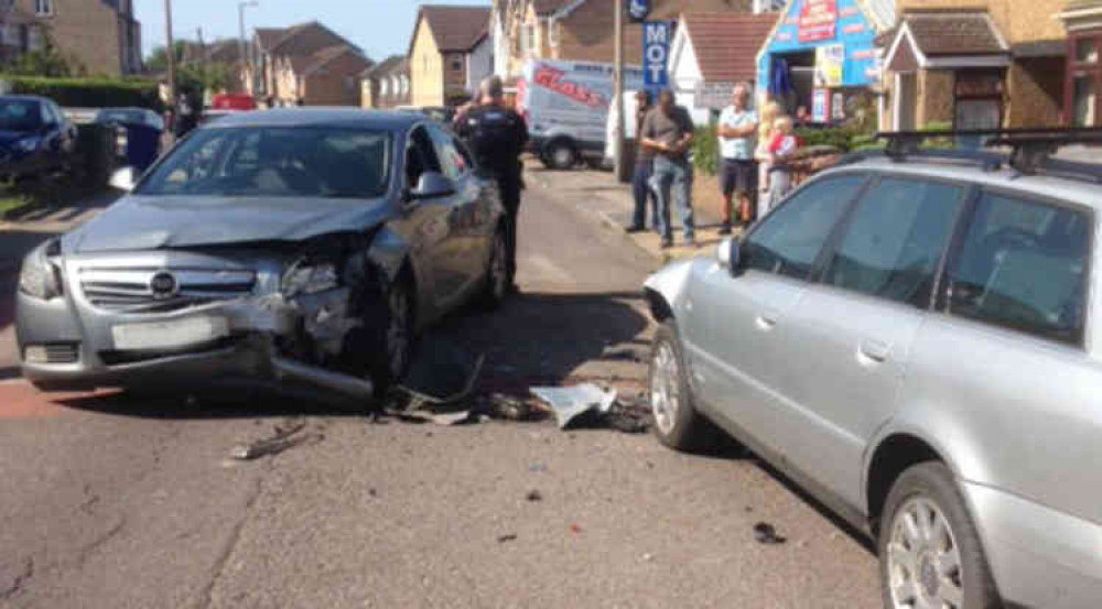 The scene of the crash this morning. The scene of the crash this morning.