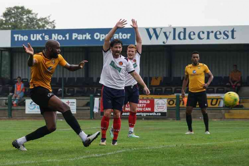 Hafeez Sanusi scored for East Thurrock United. Picture by Mikey Cartwright.