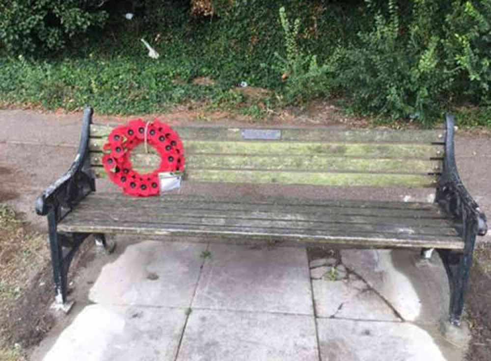 The original bench now put in place in Kilverts Field.