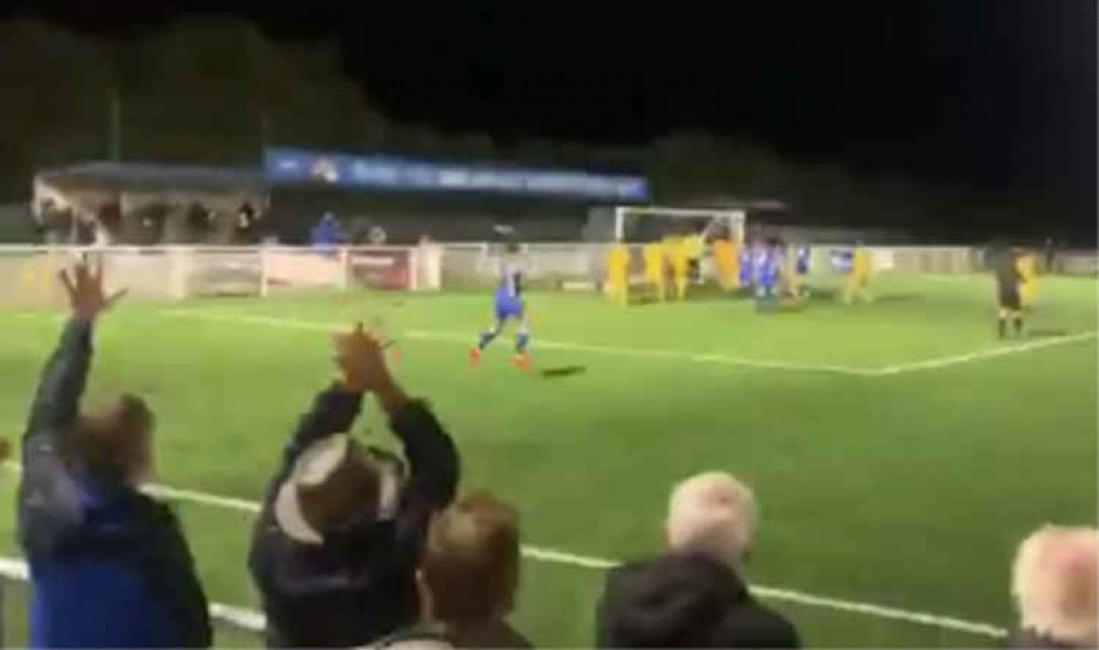 Grays fans celebrate their second goal.