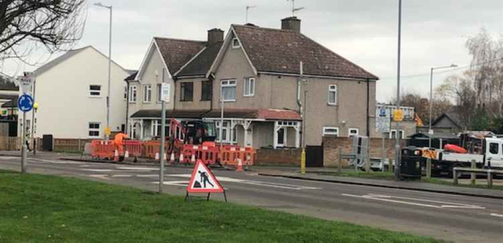 Workers installing new signs on London Road today (Wednesday, 25 November)