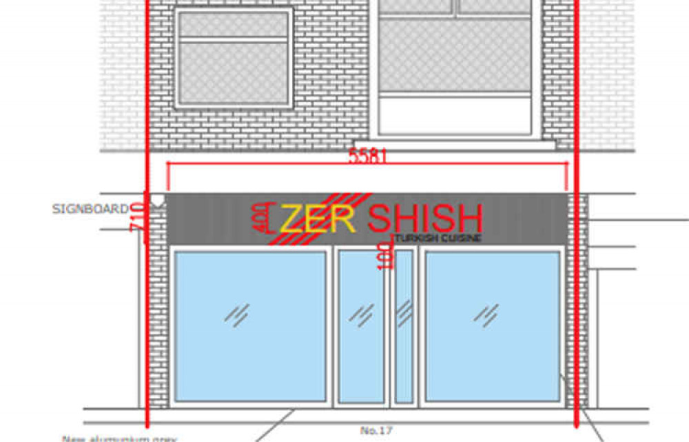 How the cafe front is planned to look