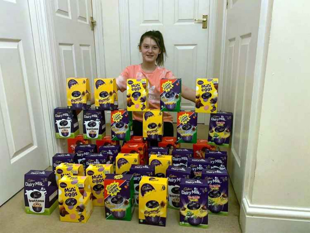 Evie with her eggs. Evie with her eggs.