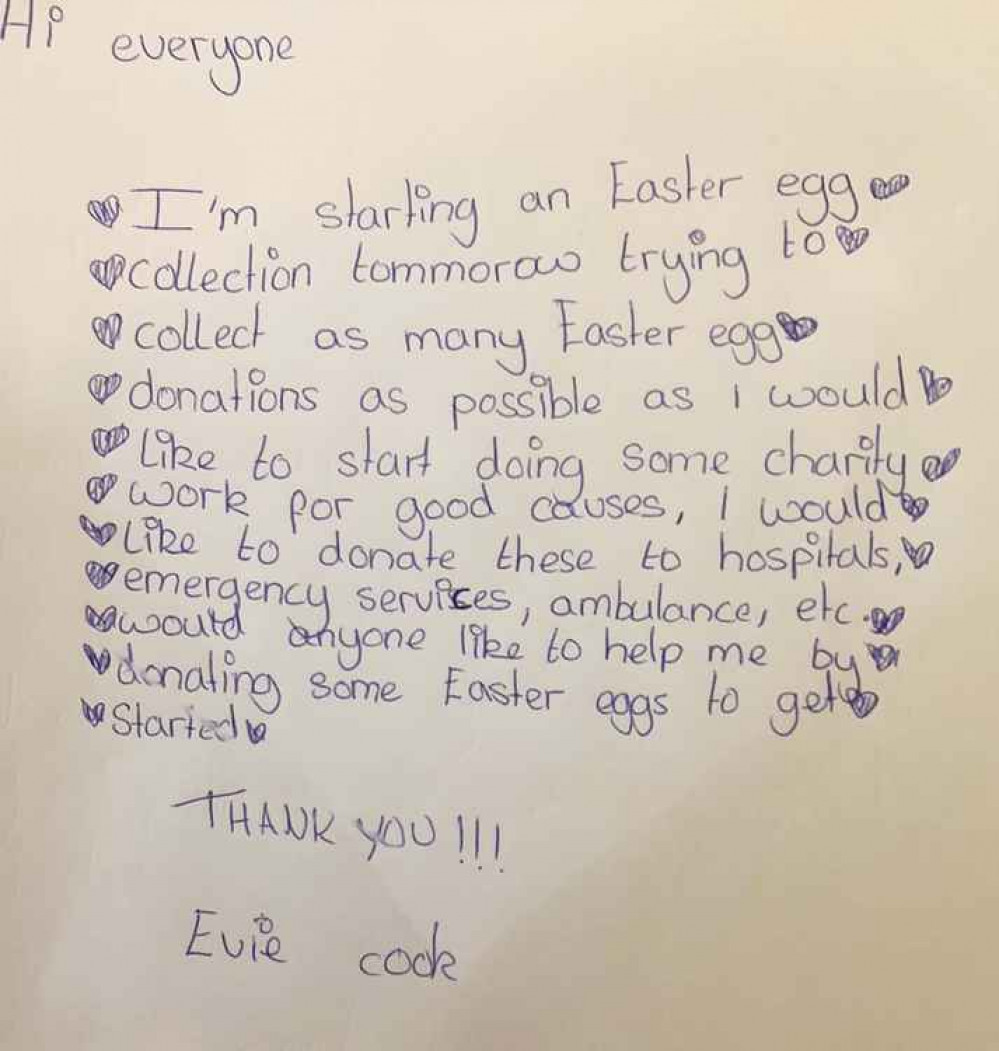 Evie's message to friends and family. Evie's message to friends and family.