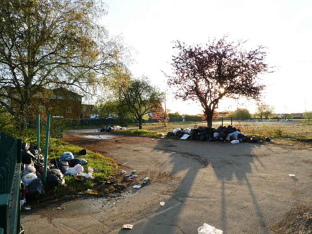 Rubbish dumped at the existing Ockendon collection point - a new one will be created in Belhus